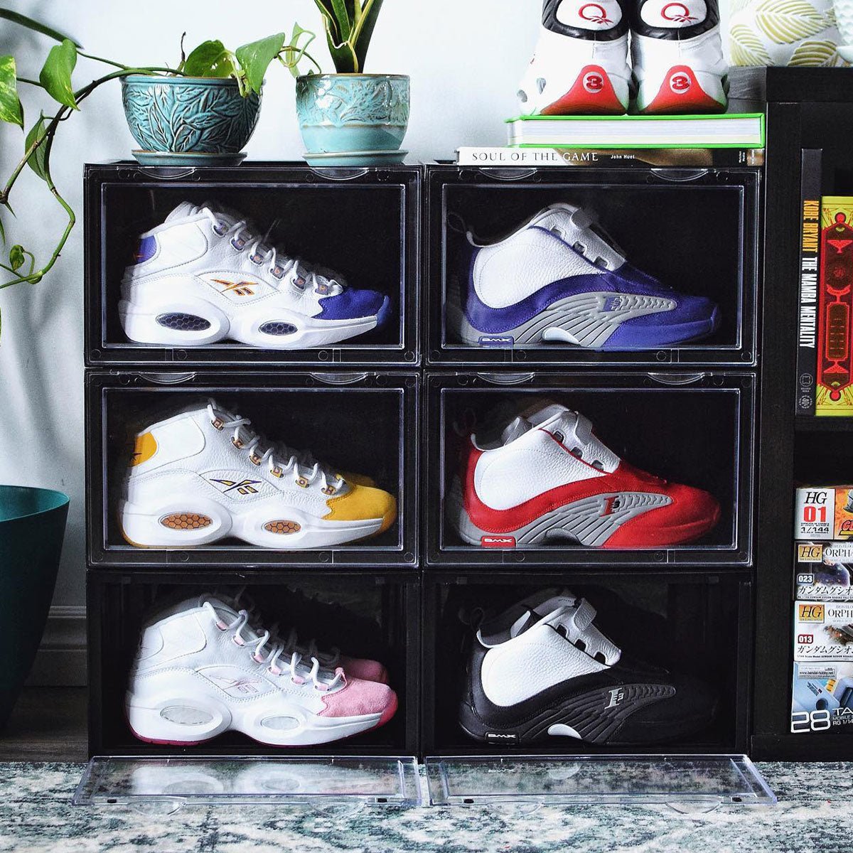 STACK'EM Stackable Shoe Crate Boxes Magnetic Side Drop | Clear Black - Sneakyear - Crate