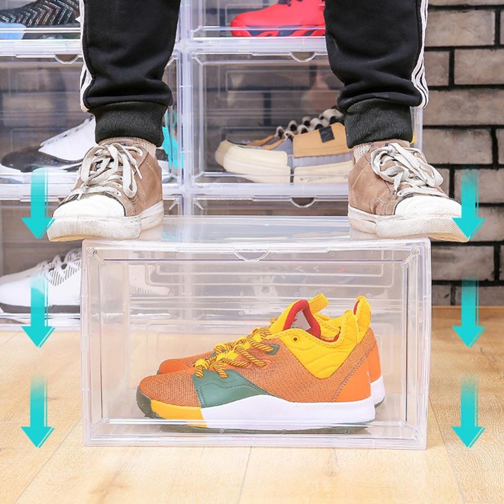 STACK'EM Stackable Shoe Crate Boxes Magnetic Side Drop | Clear White - Sneakyear - Crate